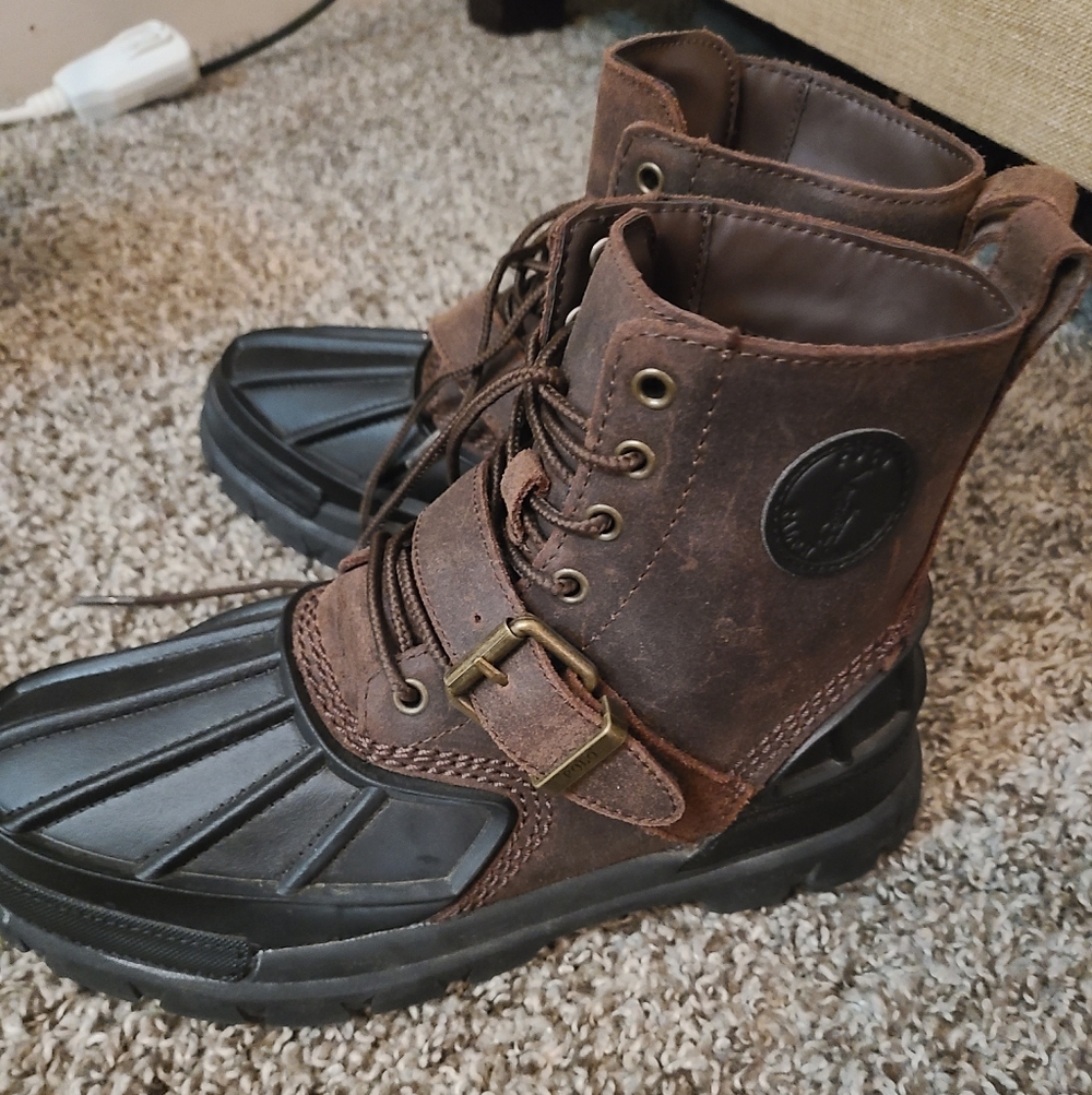 Polo Ralph Lauren Boys Oslo Leather Boots Size 5 - Picture 4 of 6